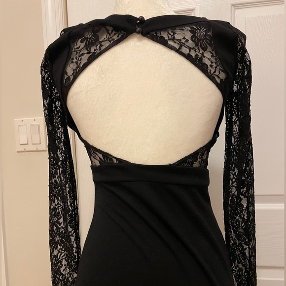 ASOS lace bodycon black dress - Picture 3 of 4